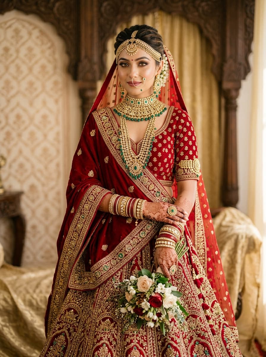 Royal Crimson Zardozi Lehenga